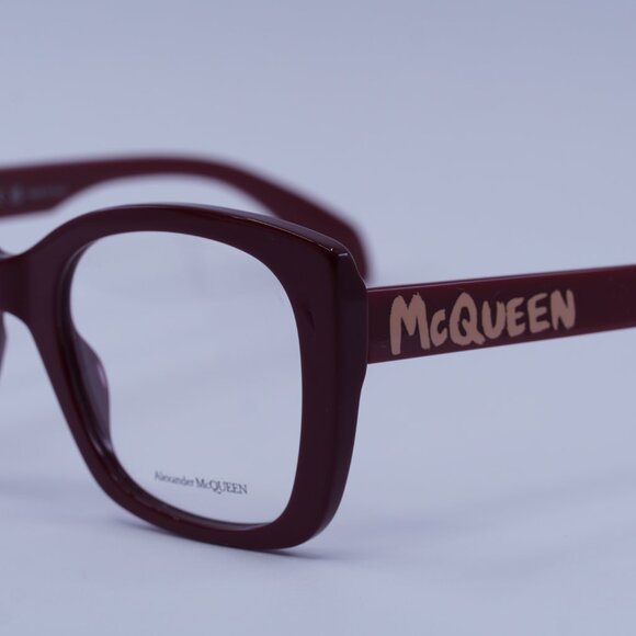 Alexander McQueen AM0351O 003 Eyeglasses Red 52mm Square Frame - Picture 2 of 10